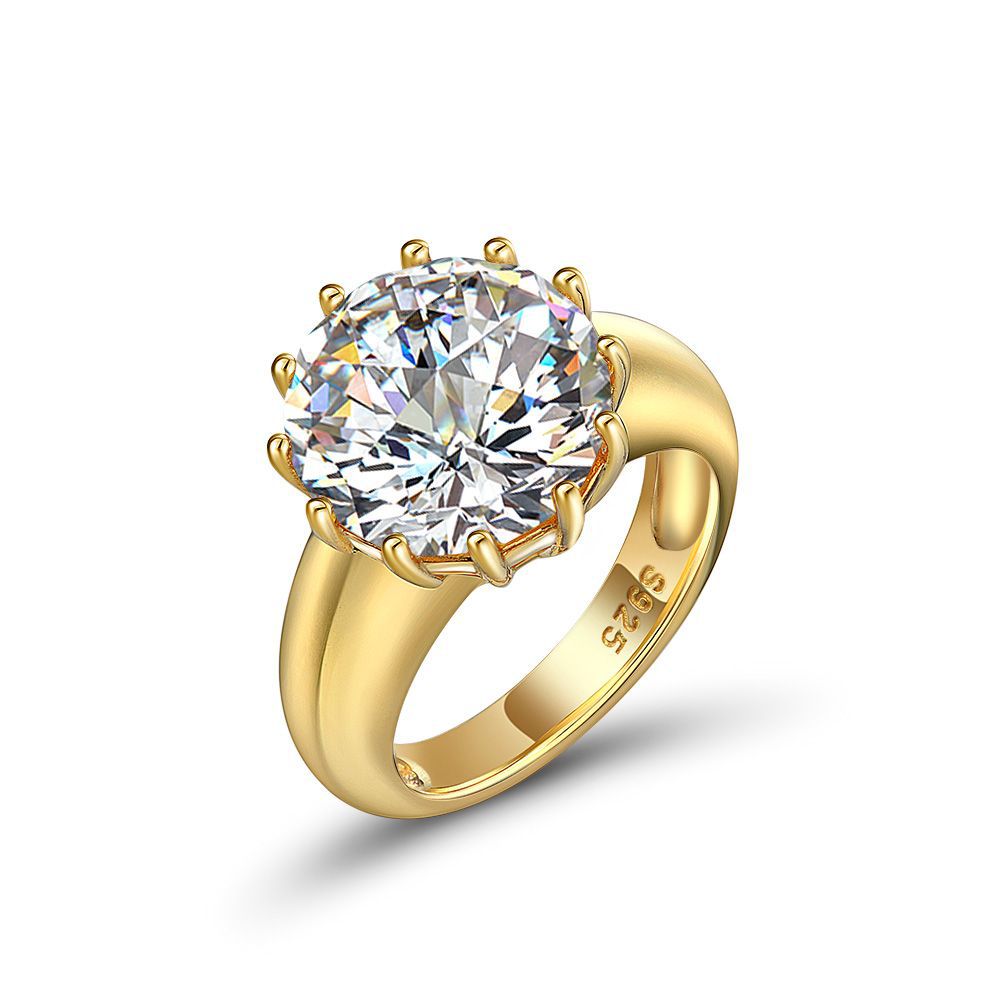 TKJ 뜨거운 판매 100% S 12 캐럿 라운드 하트와 화살표 높은 탄소 다이아몬드 반지 여성의 빛 럭셔리 스타일 높은 감각